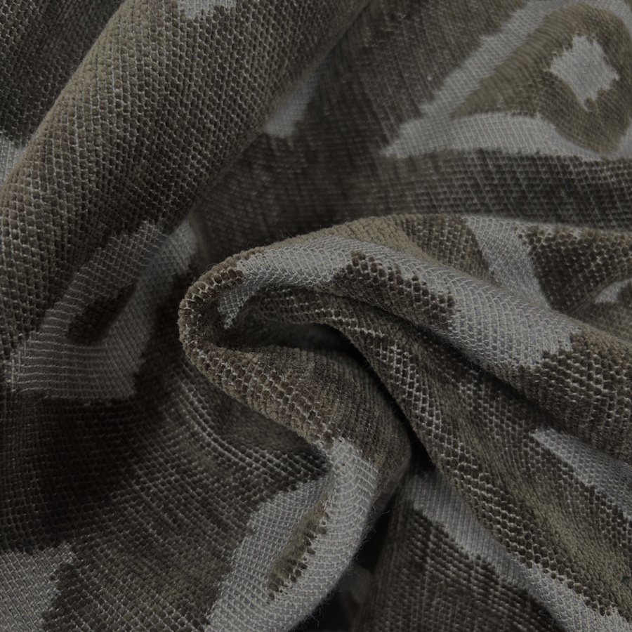 Tissu réversible velours chenillé de coton losange pour ameublement (4) Tissu réversible velours chenillé de coton losange pour ameublement (4)
