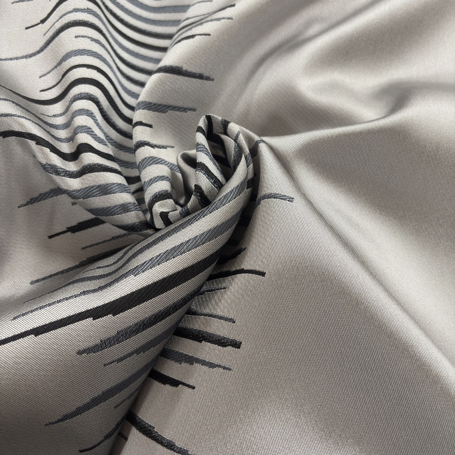 Tissu satin à rayure anthracite dégradée - Largeur 280 centimètres (2) Tissu satin à rayure anthracite dégradée - Largeur 280 centimètres (2)