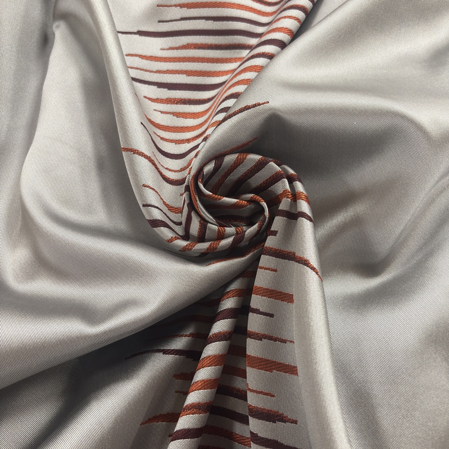 Tissu satin reversible à rayure orange dégradée - Largeur 280 centimètres (3) Tissu satin reversible à rayure orange dégradée - Largeur 280 centimètres (3)