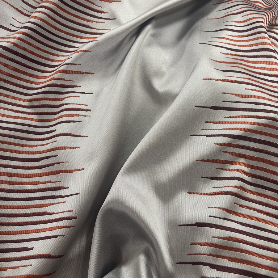Tissu satin reversible à rayure orange dégradée - Largeur 280 centimètres (4) Tissu satin reversible à rayure orange dégradée - Largeur 280 centimètres (4)
