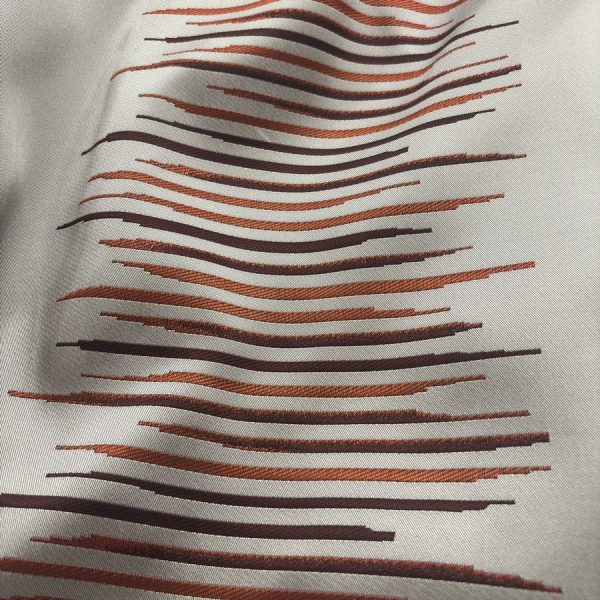 Tissu satin reversible à rayure orange dégradée - Largeur 280 centimètres (1)