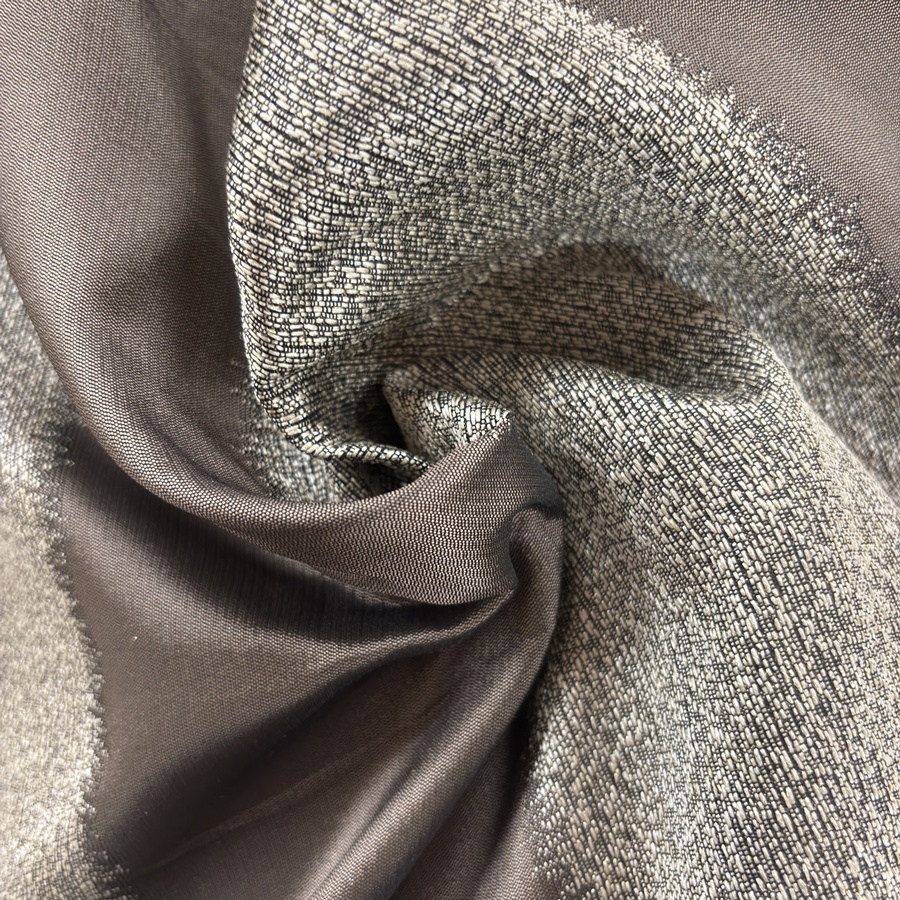 Tissu taffetas chenille à rayure beige et dégradé granuleux - Largeur 280 centimètres (4) Tissu taffetas chenille à rayure beige et dégradé granuleux - Largeur 280 centimètres (4)