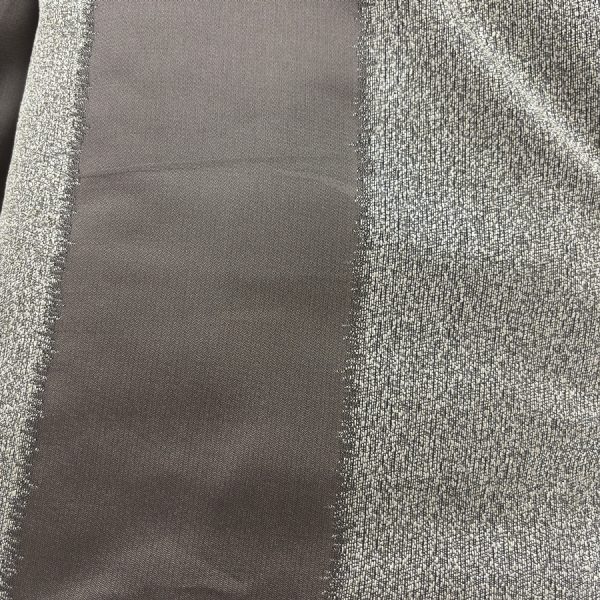 Tissu taffetas chenille à rayure beige et dégradé granuleux - Largeur 280 centimètres (1)