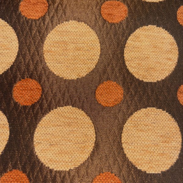 Tissu taffetas marron à pois en velours bicolore (1)