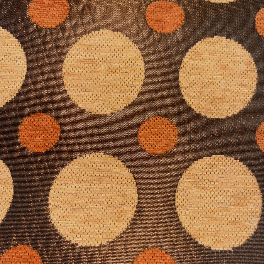 Tissu taffetas marron à pois en velours bicolore (1) Tissu taffetas marron à pois en velours bicolore (1)