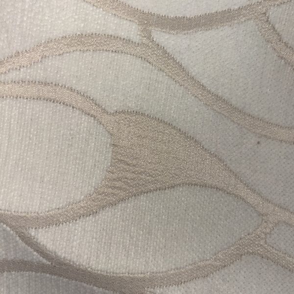 Tissu tapisserie Jacquard de velours chenillé art déco écru (1)