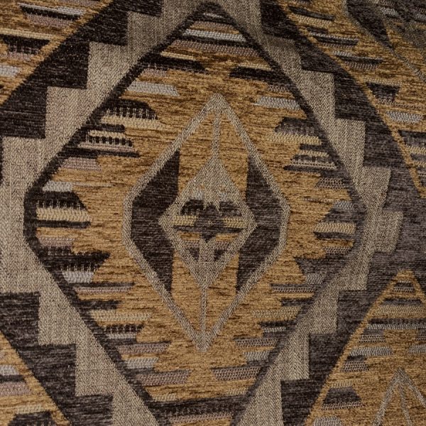 Tissu tapisserie Jacquard de velours chenillé art déco taupe (1)