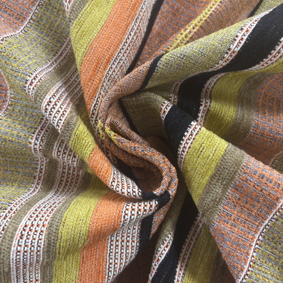 Tissu velours de coton chenillé souple à rayure multicolore - Largeur 280 centimètres (4) Tissu velours de coton chenillé souple à rayure multicolore - Largeur 280 centimètres (4)