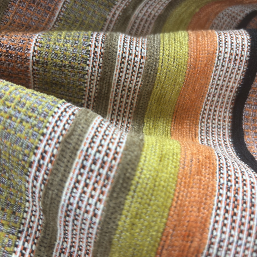 Tissu velours de coton chenillé souple à rayure multicolore - Largeur 280 centimètres (5) Tissu velours de coton chenillé souple à rayure multicolore - Largeur 280 centimètres (5)