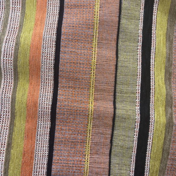 Tissu velours de coton chenillé souple à rayure multicolore - Largeur 280 centimètres (1)