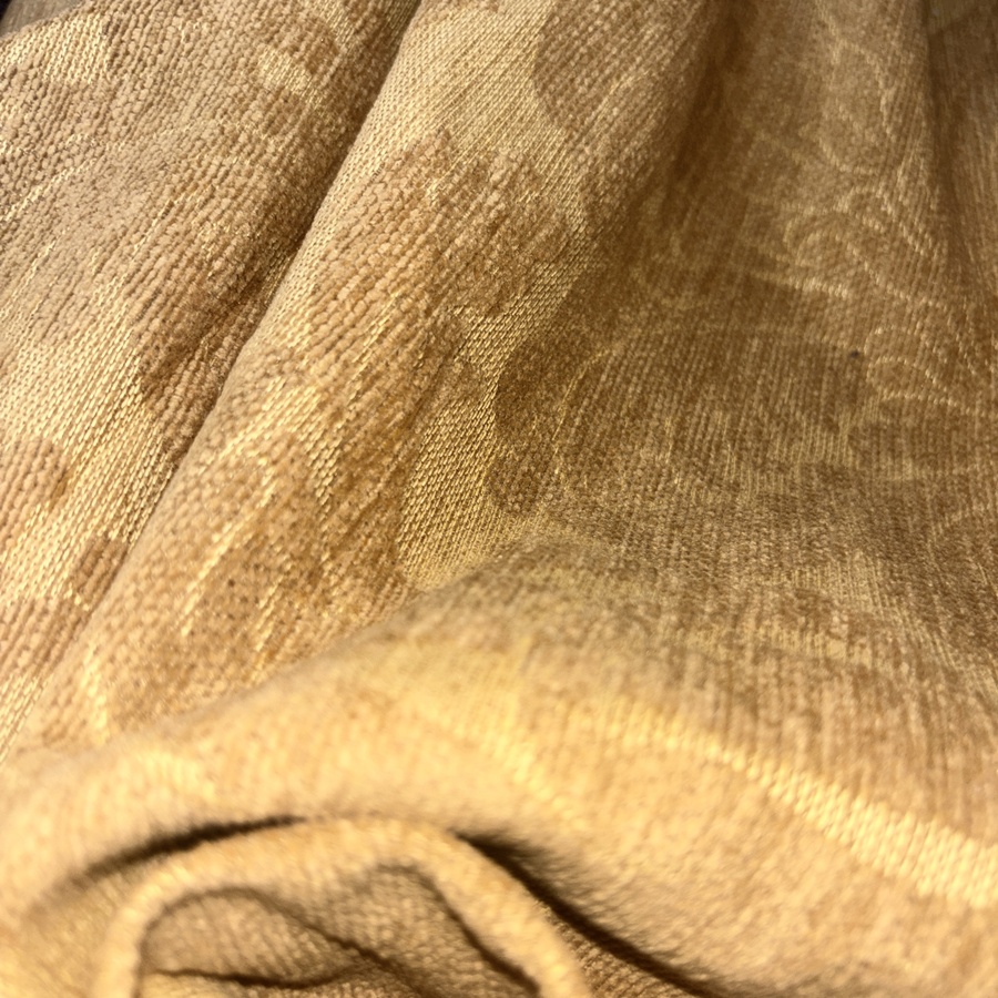 Tissu velours de coton imprimé baroque camel pour ameublement (5) Tissu velours de coton imprimé baroque camel pour ameublement (5)