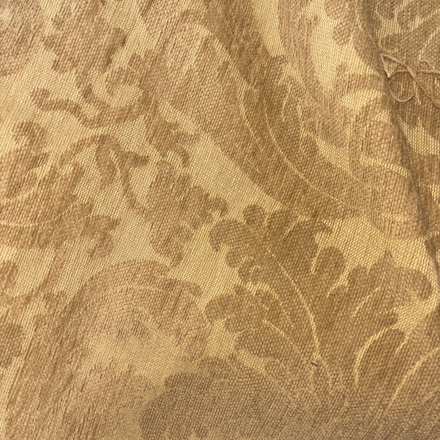 Tissu velours de coton imprimé baroque camel pour ameublement (1) Tissu velours de coton imprimé baroque camel pour ameublement (1)