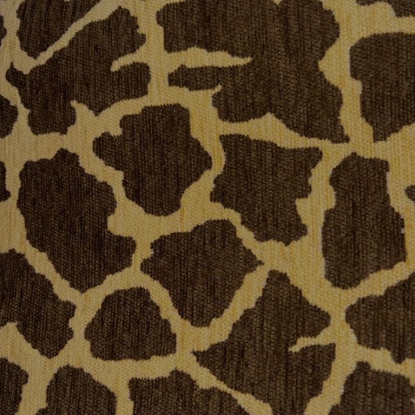 Tissu velours imprimé animalier jaune et marron - Largeur 280 centimètres (1)