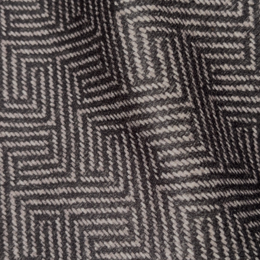 Tissu velours imprimé chevron marron et noir (2) Tissu velours imprimé chevron marron et noir (2)