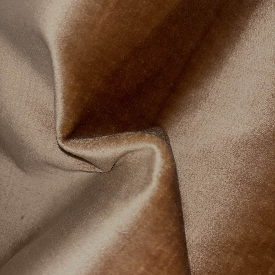 Tissu velours ras camel pour ameublement (2) Tissu velours ras camel pour ameublement (2)