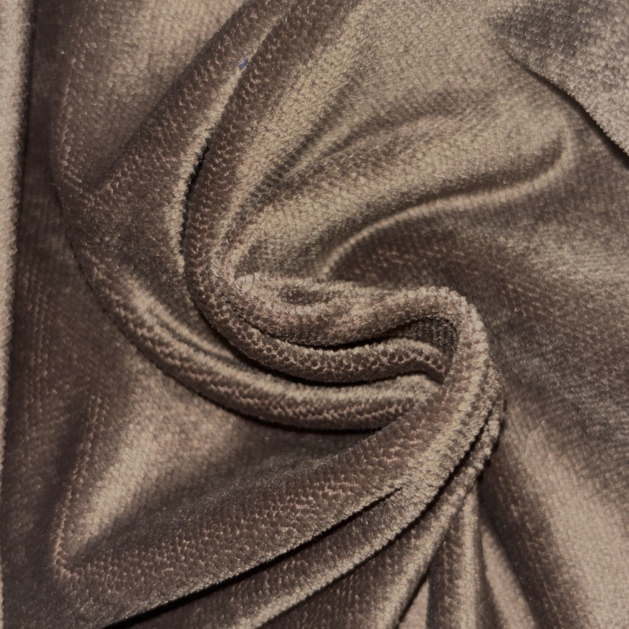 Tissu velours ras marron pour ameublement (2) Tissu velours ras marron pour ameublement (2)