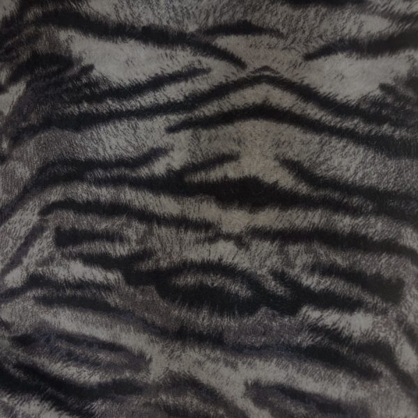 Tissu velours ultra doux imprimé zèbre foncé (1)