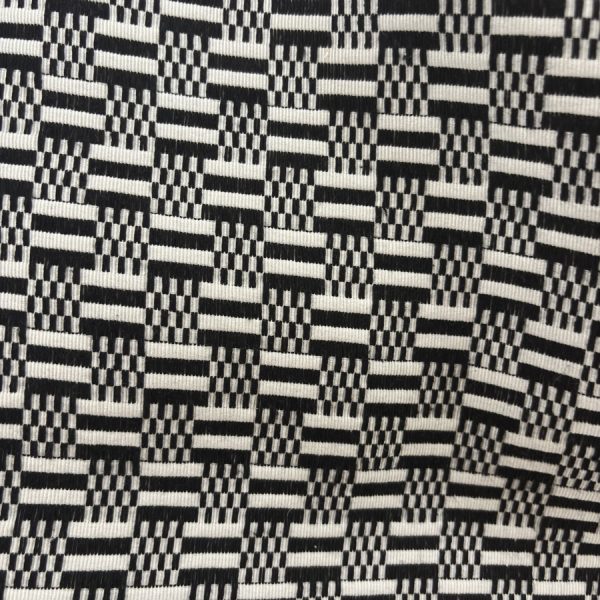Toile de coton à carreaux tissés noir et blanc - Largeur 280 centimètres (1)