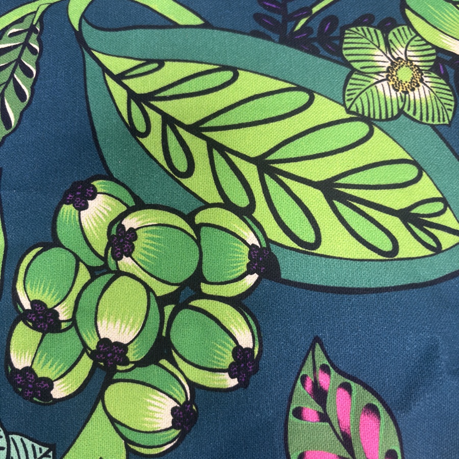 Toile de coton imprimée branche de fruitier vert (2) Toile de coton imprimée branche de fruitier vert (2)