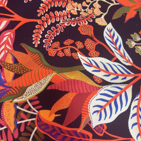 Toile de coton imprimée fleuri multicolore (1)