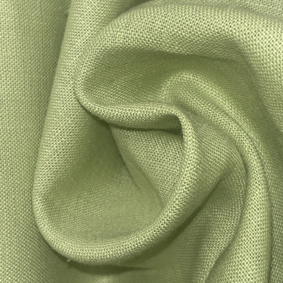 Tissu coton lin doux uni vert (2) Tissu coton lin doux uni vert (2)