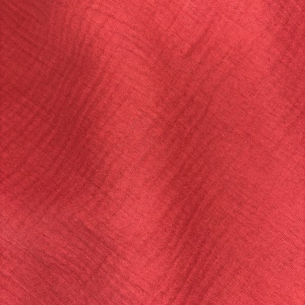 Tissu double gaze de coton uni Oeko-Tex - Corail (1)