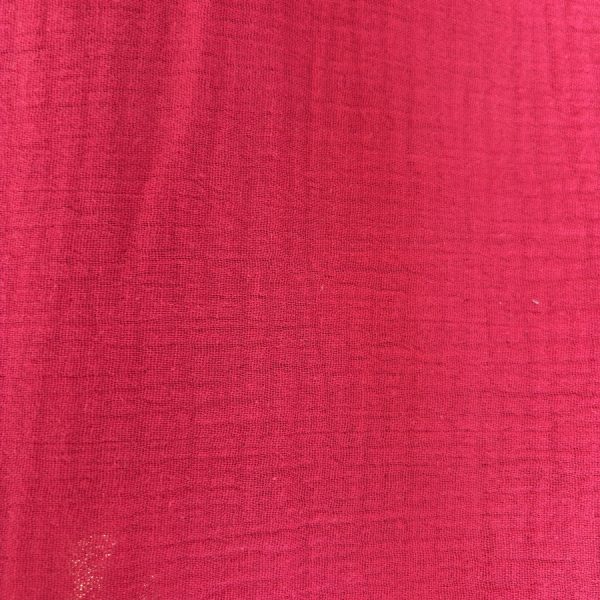 Tissu double gaze de coton uni Oeko-Tex - Fuchsia (1)