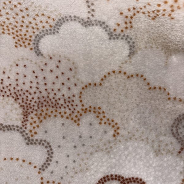 Tissu doudou moelleux en micropolaire imprimé nuage (1)