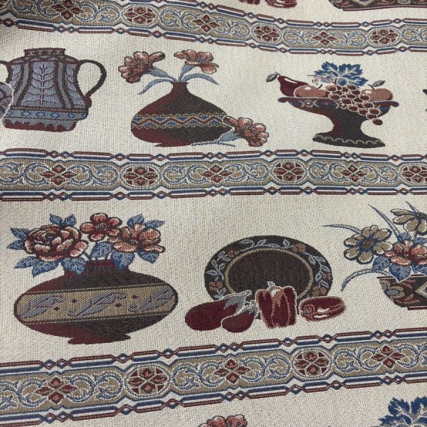 Tissu jacquard à motifs de cuisine style oriental - Largeur 280 centimètres (1)