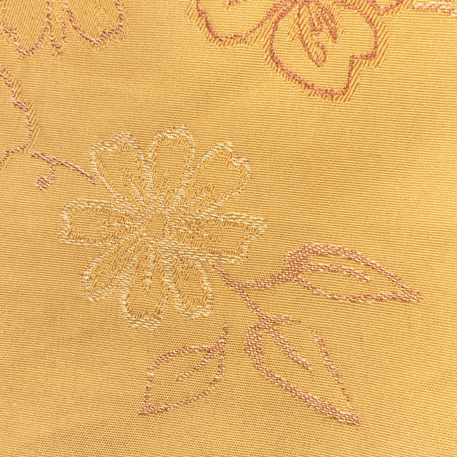 Tissu jacquard orange à motif fleuri (2) Tissu jacquard orange à motif fleuri (2)
