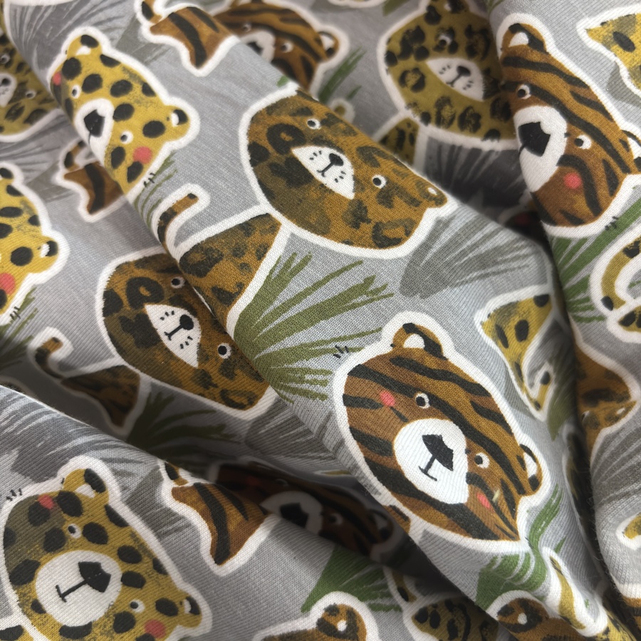 Tissu jersey de coton pour enfant imprimé animalier (3) Tissu jersey de coton pour enfant imprimé animalier (3)