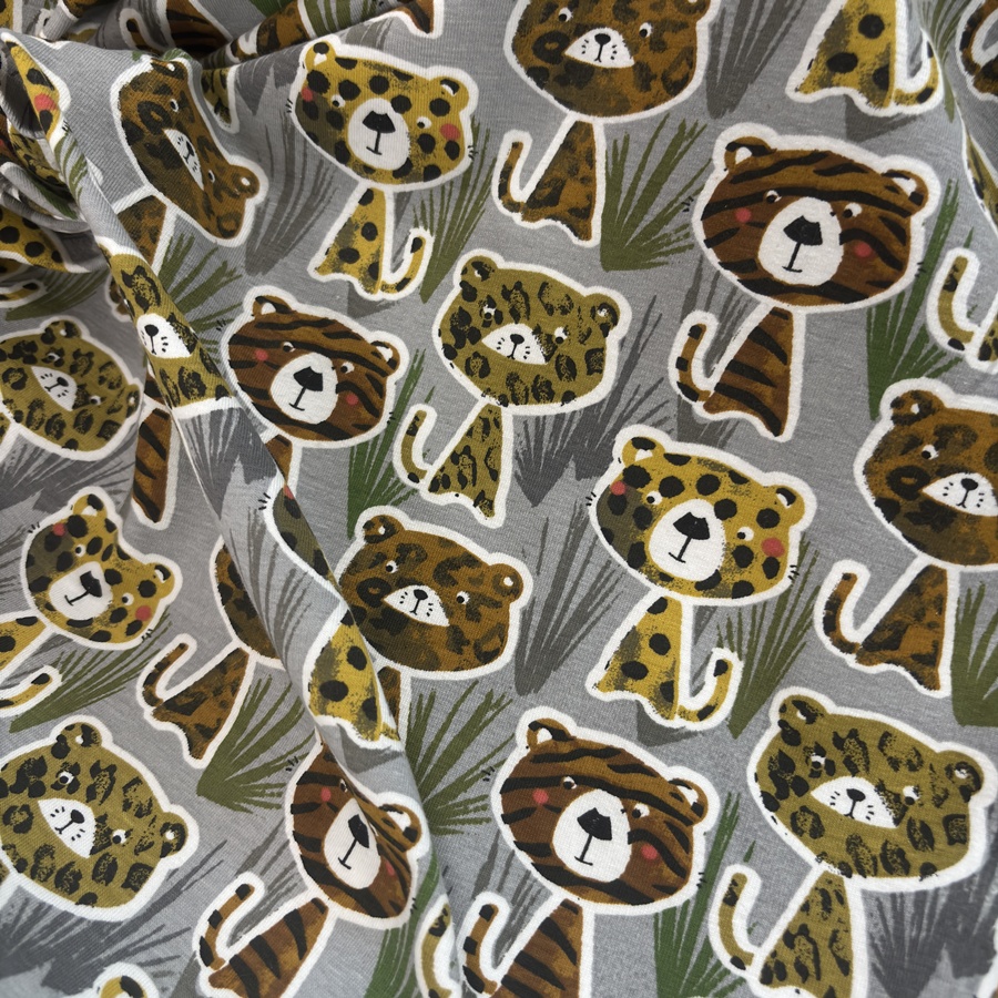 Tissu jersey de coton pour enfant imprimé animalier (4) Tissu jersey de coton pour enfant imprimé animalier (4)