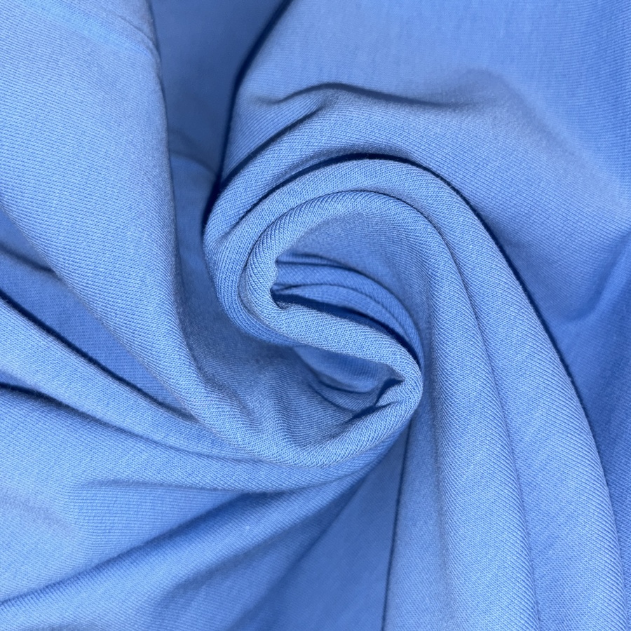 Tissu jersey de coton uni bleu (2) Tissu jersey de coton uni bleu (2)