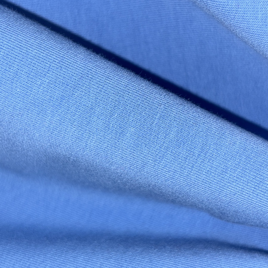 Tissu jersey de coton uni bleu (3) Tissu jersey de coton uni bleu (3)