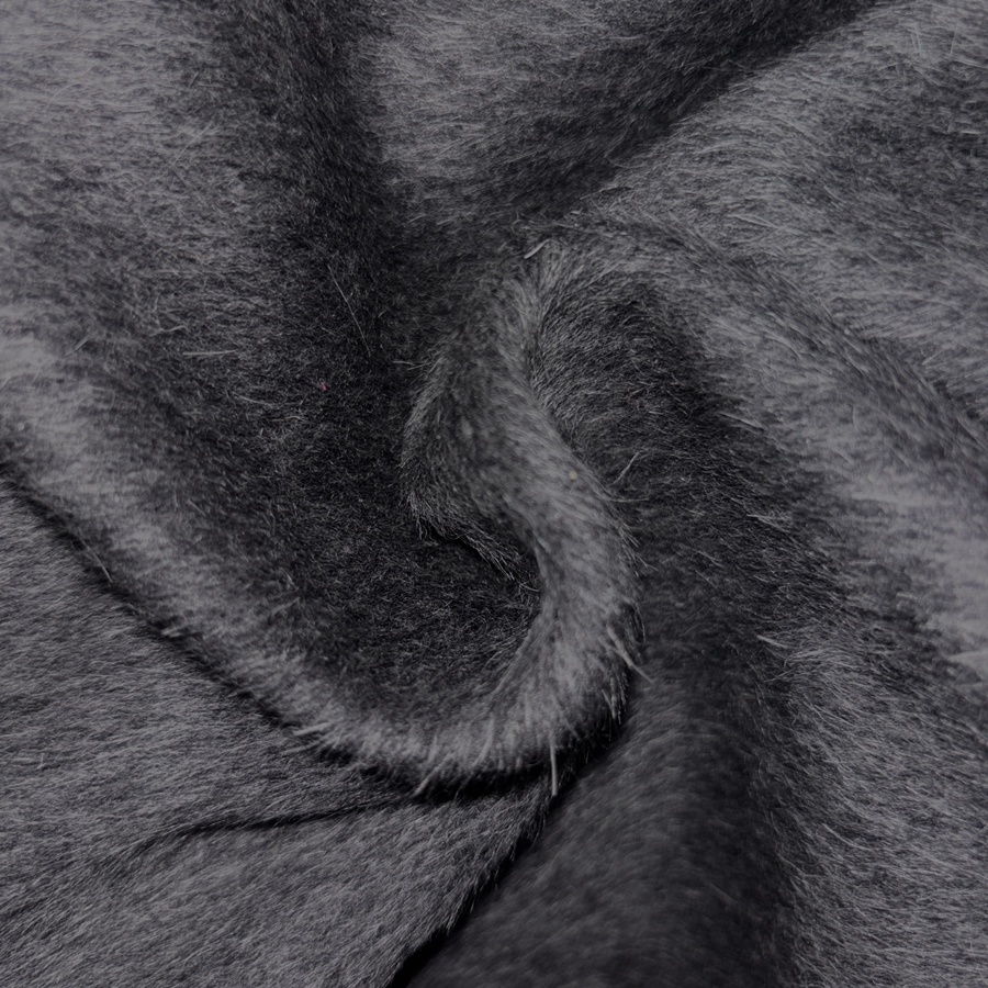 Tissu polyester poilu effet laine vison gris (2) Tissu polyester poilu effet laine vison gris (2)