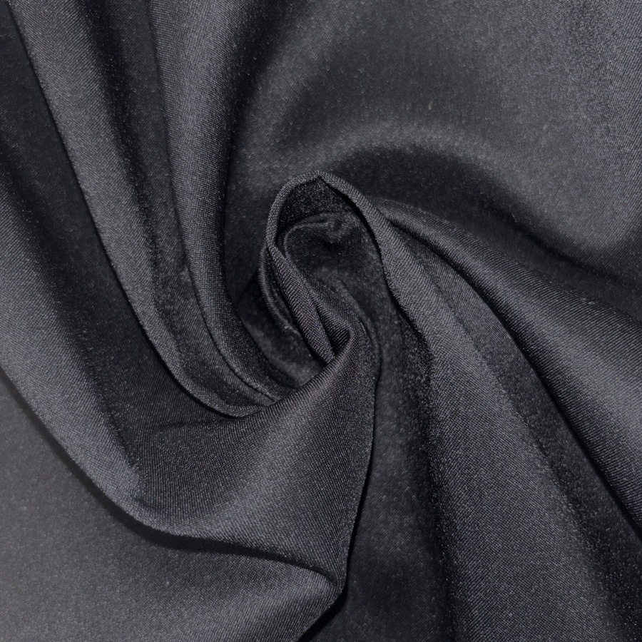 Tissu satin duchesse fluide - Noir (2) Tissu satin duchesse fluide - Noir (2)