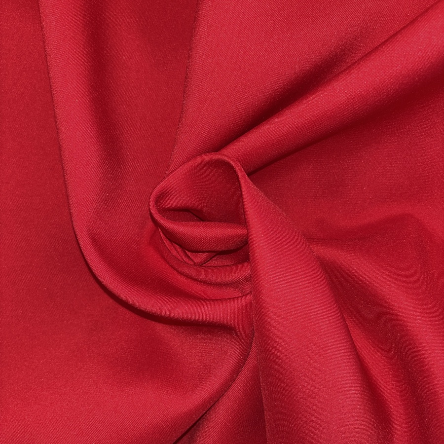 Tissu satin duchesse fluide - Rouge (2) Tissu satin duchesse fluide - Rouge (2)