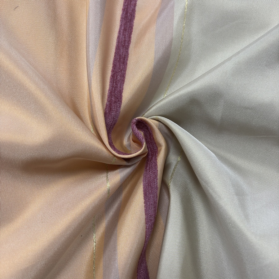 Tissu taffetas de satin à rayure velours et lurex doré - Largeur 280 centimètres (4) Tissu taffetas de satin à rayure velours et lurex doré - Largeur 280 centimètres (4)