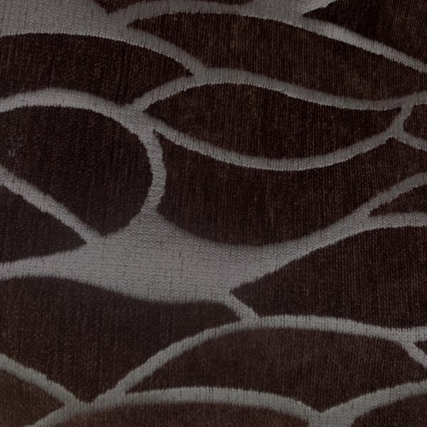 Tissu tapisserie Jacquard de velours chenillé art déco marron (1)