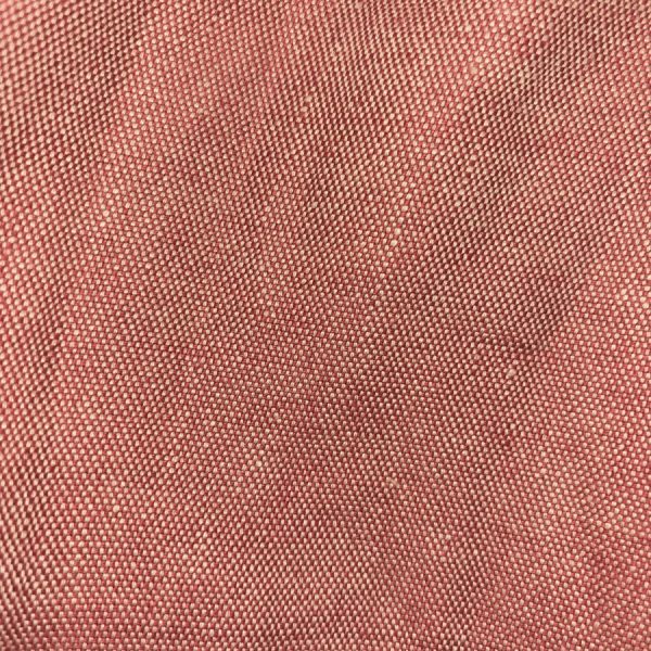 Toile coton lin bicolore chaîne rouge trame écrue (1)