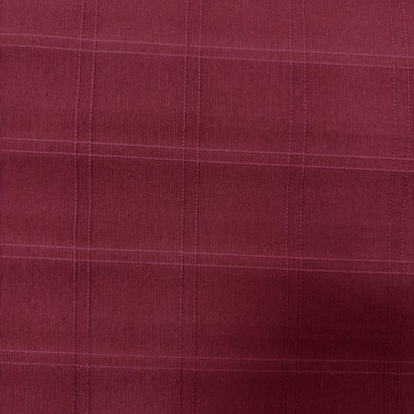 Toile de coton polyester bordeaux à carreaux surpiqué - Largeur 280 centimètres (1)