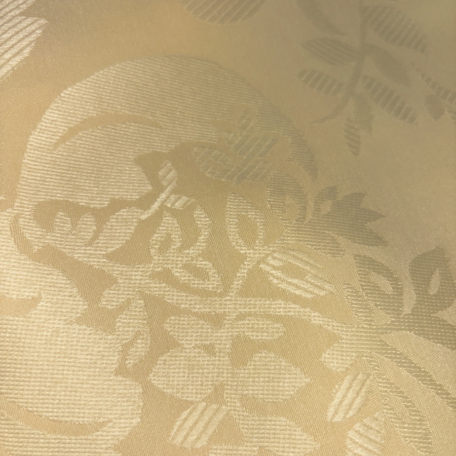 Toile de coton polyester jaune à motif fleuri surpiqué - Largeur 280 centimètres (2) Toile de coton polyester jaune à motif fleuri surpiqué - Largeur 280 centimètres (2)