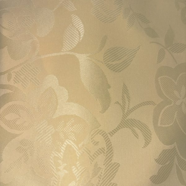 Toile de coton polyester jaune à motif fleuri surpiqué - Largeur 280 centimètres (1)
