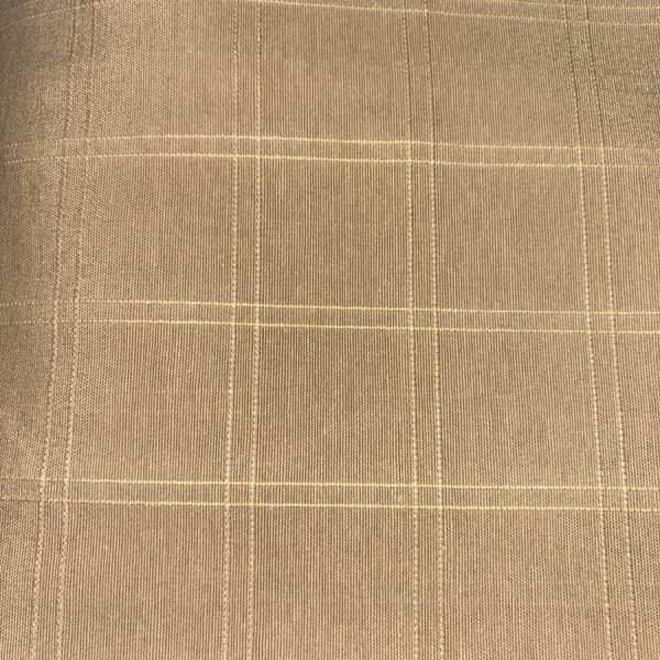 Toile de coton polyester sable à carreaux surpiqué - Largeur 280 centimètres (1)