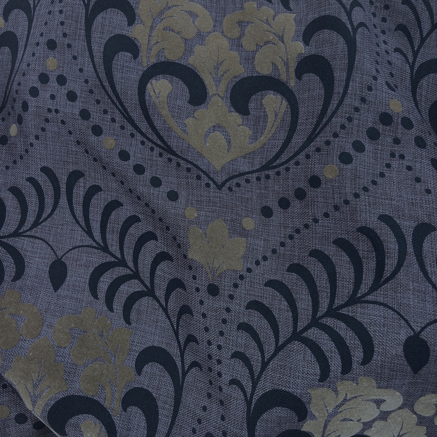 Toile de polyester floqué baroque velours doré - Largeur 280 centimètres (1) Toile de polyester floqué baroque velours doré - Largeur 280 centimètres (1)